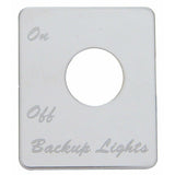 UP Toggle Switch Plate for Peterbilt Back Up Light Stainless Etched #48405