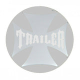 Air Brake Knob Trailer Screw-On Chrome w/ Silver Maltese Cross Sticker UP#23665