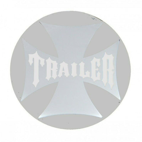 Air Brake Knob Trailer Screw-On Chrome w/ Silver Maltese Cross Sticker UP#23665