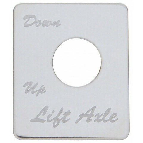 UP Switch Plate for Peterbilt Lift Axle Down/Up Stainless Steel Etched #48445