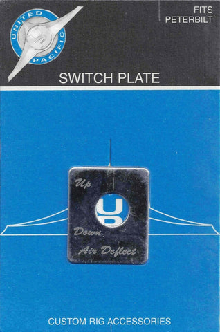 UP Toggle Switch Plate for Peterbilt Air Deflector Stainless Steel Etched #48402