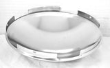 Front Hub Caps 5 Even Notches Dome Chrome Steel Wheel 7/16" Lip UP#10094 Pair