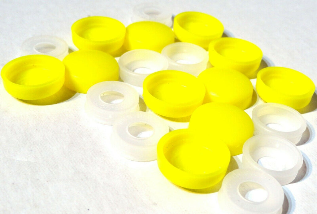 PD Screw Head Cover Set Yellow-Lemon Twist #10 #12 M5 Flat Back #113 -10 Pack