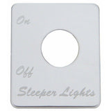 UP Toggle Switch Plate for Peterbilt Sleeper Light Stainless Steel Etched #48465