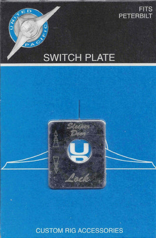 UP Toggle Switch Plate for Peterbilt Sleeper Lock Stainless Steel Etched #48466