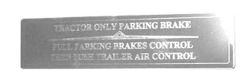 UP Parking Brake Control Dash Plate for Freightliner Stainless Etched #48080