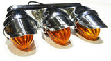 Auxiliary Incandescent Triple Mini Light w/Visor Amber Lens 3 Bulb GG#82780 Each