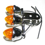 Auxiliary Incandescent Triple Mini Light w/Visor Amber Lens 3 Bulb GG#82780 Each