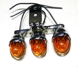 Auxiliary Incandescent Triple Mini Light w/Visor Amber Lens 3 Bulb GG#82780 Each
