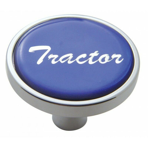 UP Air Brake Knob Pin Mount Tractor Blue Glossy Chrome Knob 1 1/8" Tall #23289