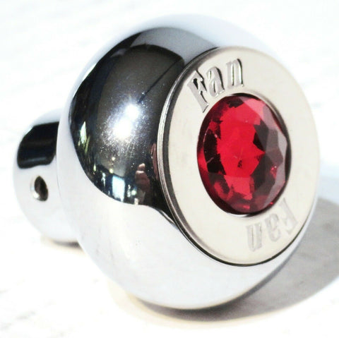 GG Deluxe Dash Control Knob Fan Red Jewel SS Plaque Chrome Knob #95695 Each