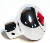 GG Deluxe Dash Control Knob Fan Red Jewel SS Plaque Chrome Knob #95695 Each