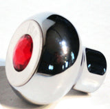 GG Deluxe Dash Control Knob Fan Red Jewel SS Plaque Chrome Knob #95695 Each