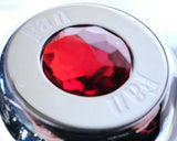 GG Deluxe Dash Control Knob Fan Red Jewel SS Plaque Chrome Knob #95695 Each