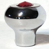 GG Deluxe Dash Control Knob Fan Red Jewel SS Plaque Chrome Knob #95695 Each