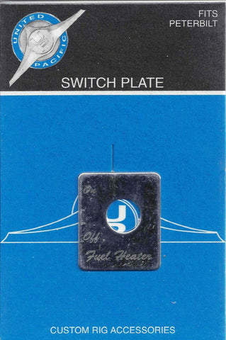 UP Toggle Switch Plate for Peterbilt Fuel Heater Stainless Steel Etched #48437