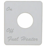 UP Toggle Switch Plate for Peterbilt Fuel Heater Stainless Steel Etched #48437