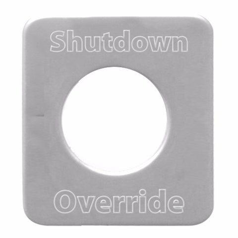 GG Switch Plate for Kenworth Shutdown Override Stainless Block Letters #68543