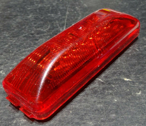 HTS Slim Rectangular Marker 12 Red LED Light Red Lens 4" x 1 1/4" #7749R Each