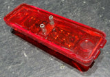 HTS Slim Rectangular Marker 12 Red LED Light Red Lens 4" x 1 1/4" #7749R Each