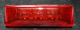 HTS Slim Rectangular Marker 12 Red LED Light Red Lens 4" x 1 1/4" #7749R Each