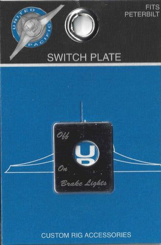 UP Toggle Switch Plate for Peterbilt Brake Light Stainless Steel Etched #48408