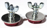 GG Reflectors Round Screw Type with Wing Nut & Spring Red 5/8" #80844 Pair
