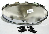 Front Hub Caps 6 Uneven Notches Cone Pointed Chrome 7/16" Lip UP#10168-Pair
