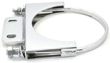 UP Exhaust Bracket 5" U-Bolt Style with Tab for Peterbilt Chrome #10286 Each