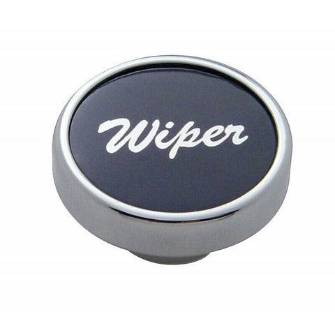 UP Wiper Control Knob Black 1" Aluminum Sticker Chrome Knob #23030