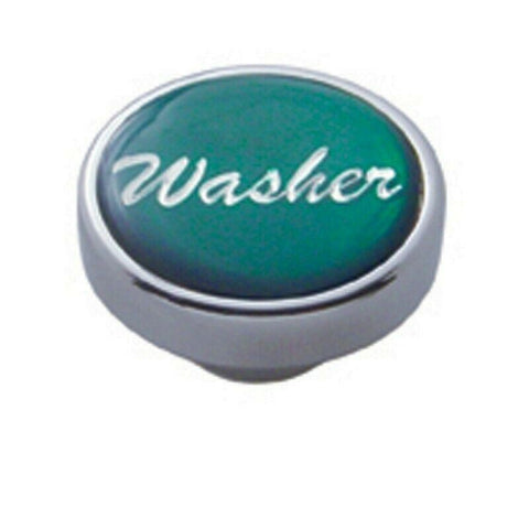 UP Washer Control Knob 1" Green Glossy Sticker Chrome Aluminum Knob #23210 Each