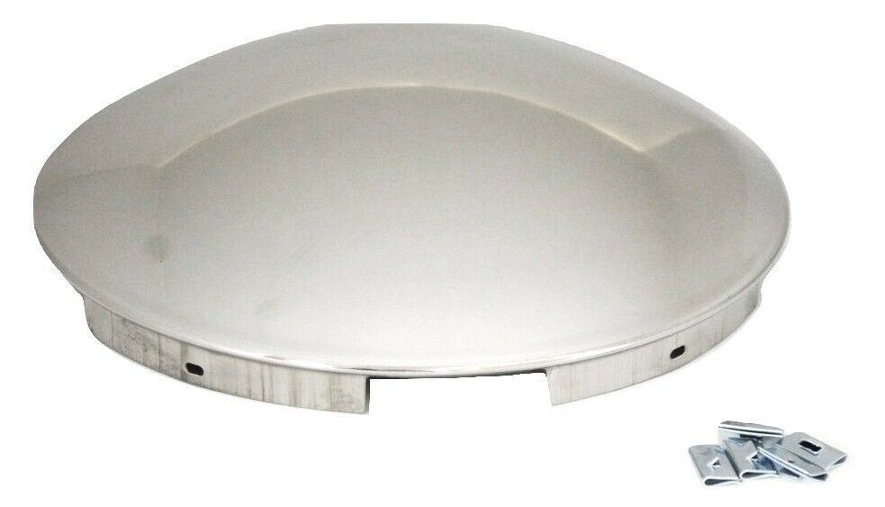 UP Front Hub Caps 5 Even Notches Dome Stainless Steel 7/16" Lip #20094 Pair