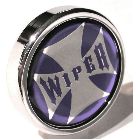 UP Wiper Control Knob Chrome Aluminum w/ Purple Maltese Cross Sticker #23627