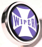 UP Wiper Control Knob Chrome Aluminum w/ Purple Maltese Cross Sticker #23627