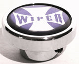 UP Wiper Control Knob Chrome Aluminum w/ Purple Maltese Cross Sticker #23627