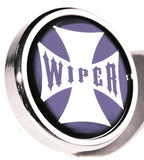 UP Wiper Control Knob Chrome Aluminum w/ Purple Maltese Cross Sticker #23627