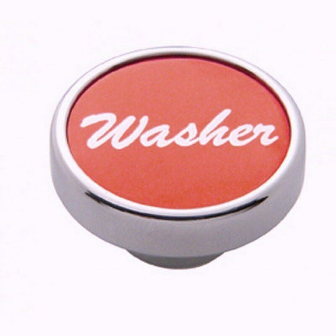 UP Washer Control Knob Red 1" Aluminum Sticker Chrome Knob #23039