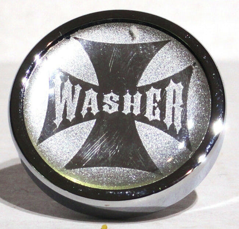 UP Washer Control Knob Chrome Aluminum w/ Silver Maltese Cross Sticker #23623