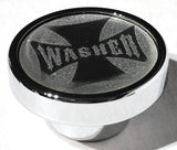 UP Washer Control Knob Chrome Aluminum w/ Silver Maltese Cross Sticker #23623