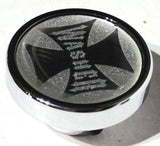 UP Washer Control Knob Chrome Aluminum w/ Silver Maltese Cross Sticker #23623