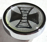 UP Washer Control Knob Chrome Aluminum w/ Silver Maltese Cross Sticker #23623
