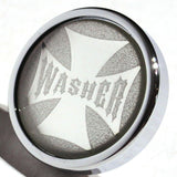 UP Washer Control Knob Chrome Aluminum w/ Silver Maltese Cross Sticker #23623