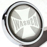 UP Washer Control Knob Chrome Aluminum w/ Silver Maltese Cross Sticker #23623