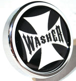 UP Washer Control Knob Chrome Aluminum w/ Black Maltese Cross Sticker #23618