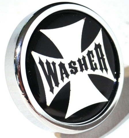 UP Washer Control Knob Chrome Aluminum w/ Black Maltese Cross Sticker #23618
