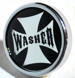 UP Washer Control Knob Chrome Aluminum w/ Black Maltese Cross Sticker #23618