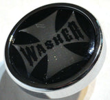 UP Washer Control Knob Chrome Aluminum w/ Black Maltese Cross Sticker #23618