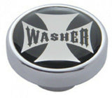 UP Washer Control Knob Chrome Aluminum w/ Black Maltese Cross Sticker #23618