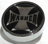 UP Washer Control Knob Chrome Aluminum w/ Black Maltese Cross Sticker #23618