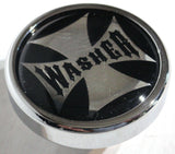 UP Washer Control Knob Chrome Aluminum w/ Black Maltese Cross Sticker #23618